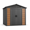 Abri de jardin en métal et composites 213 x 130 x 185 cm gris et marron