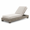 Chaise longue en aluminium et corde avec coussin beige
