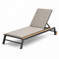 Transat Bain de Soleil en Aluminium et Bois avec Coussin Beige