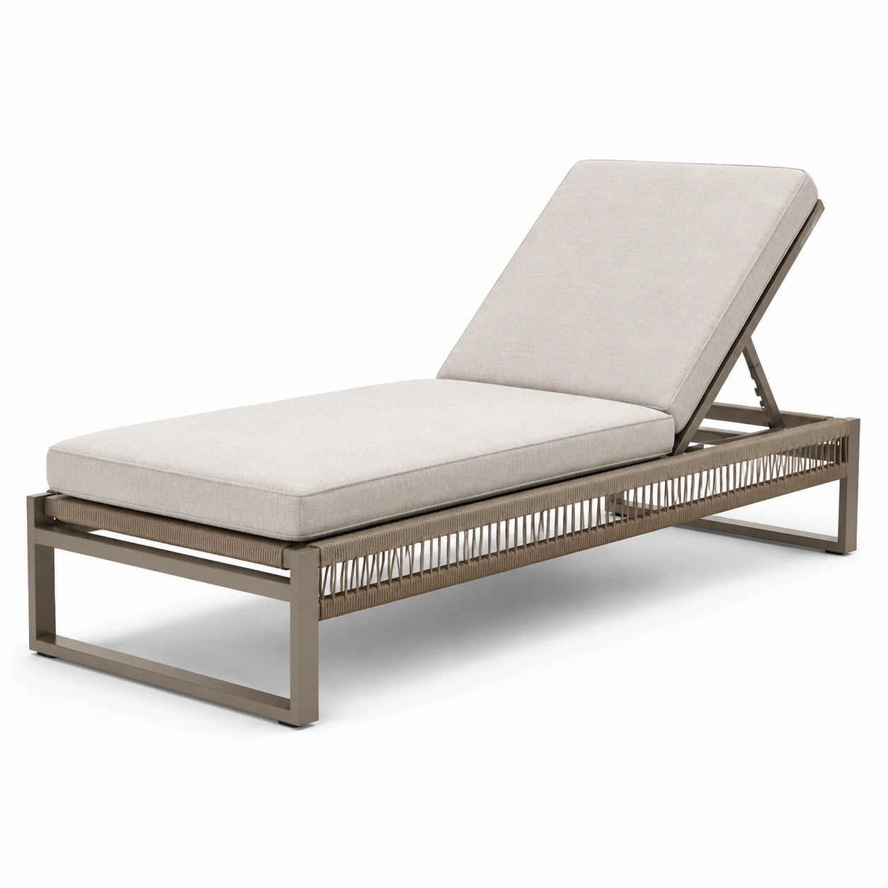 Chaise Longue d'Extérieur Aluminium Taupe