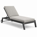 Chaise longue réglable en aluminium avec coussin gris 200 cm