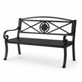 Banc de jardin en métal noir avec motif floral
