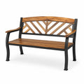 Banc extérieur en bois et métal 120cm