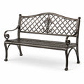 Banc de jardin en fer forgé avec motif décoratif 125x60x80 cm noir