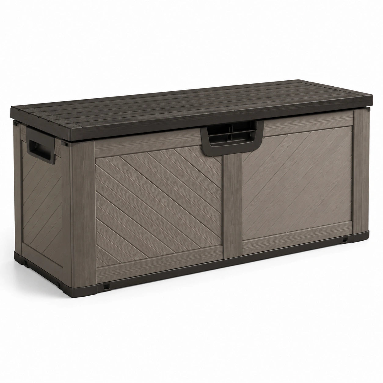 Coffre de rangement en plastique 120x45x60 cm marron