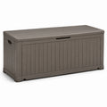 Coffre de rangement extérieur en plastique marron