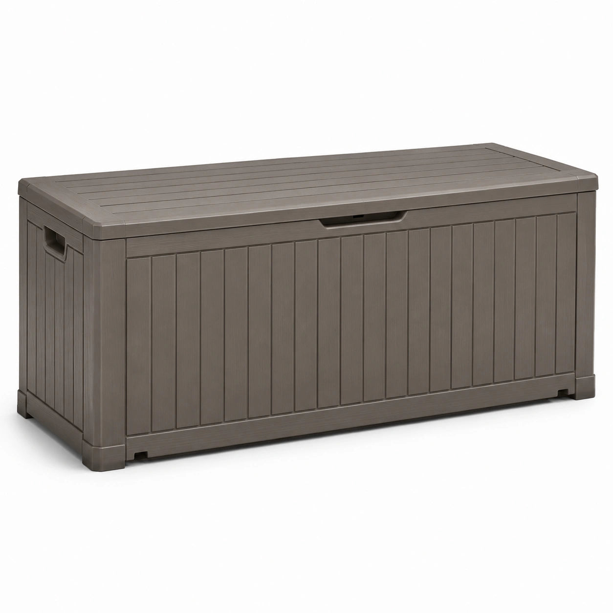 Coffre de rangement extérieur en plastique marron