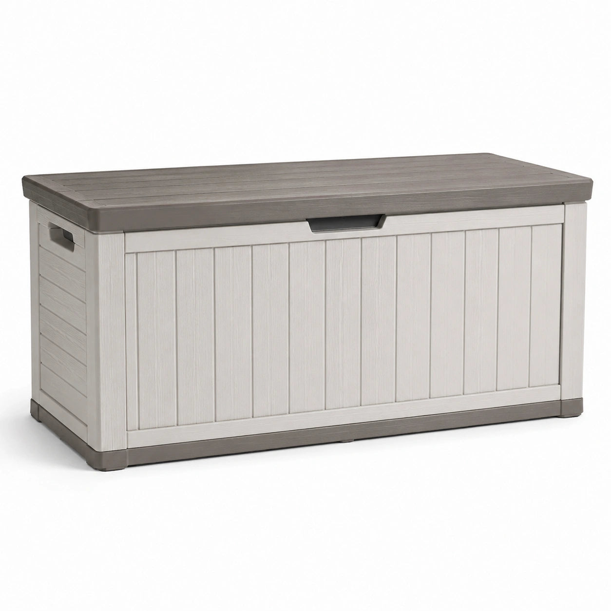 Coffre de rangement en plastique 120x45x57 cm beige/gris