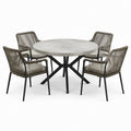 Ensemble de jardin table en béton avec chaises en polyester